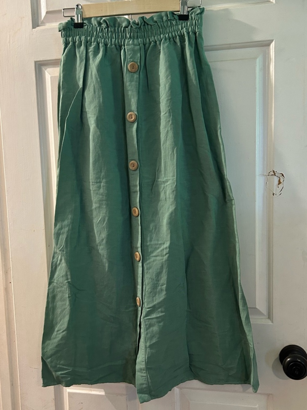 Zara Sage Green Button-Front Midi Skirt - Picture 1 of 2